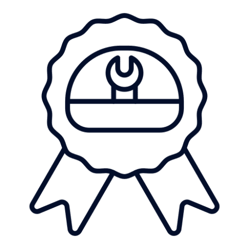 Award badge featuring a wrench symbol.