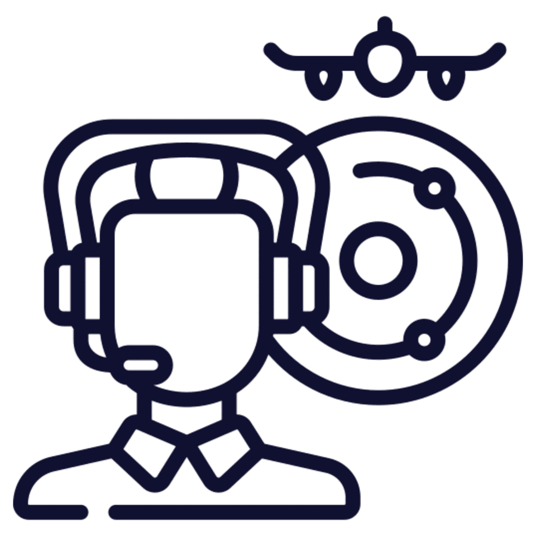 Person with headset and drone illustration