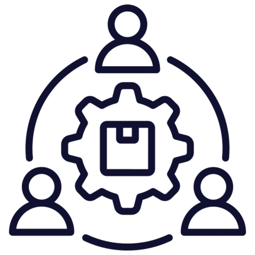 Collaboration gear icon with people