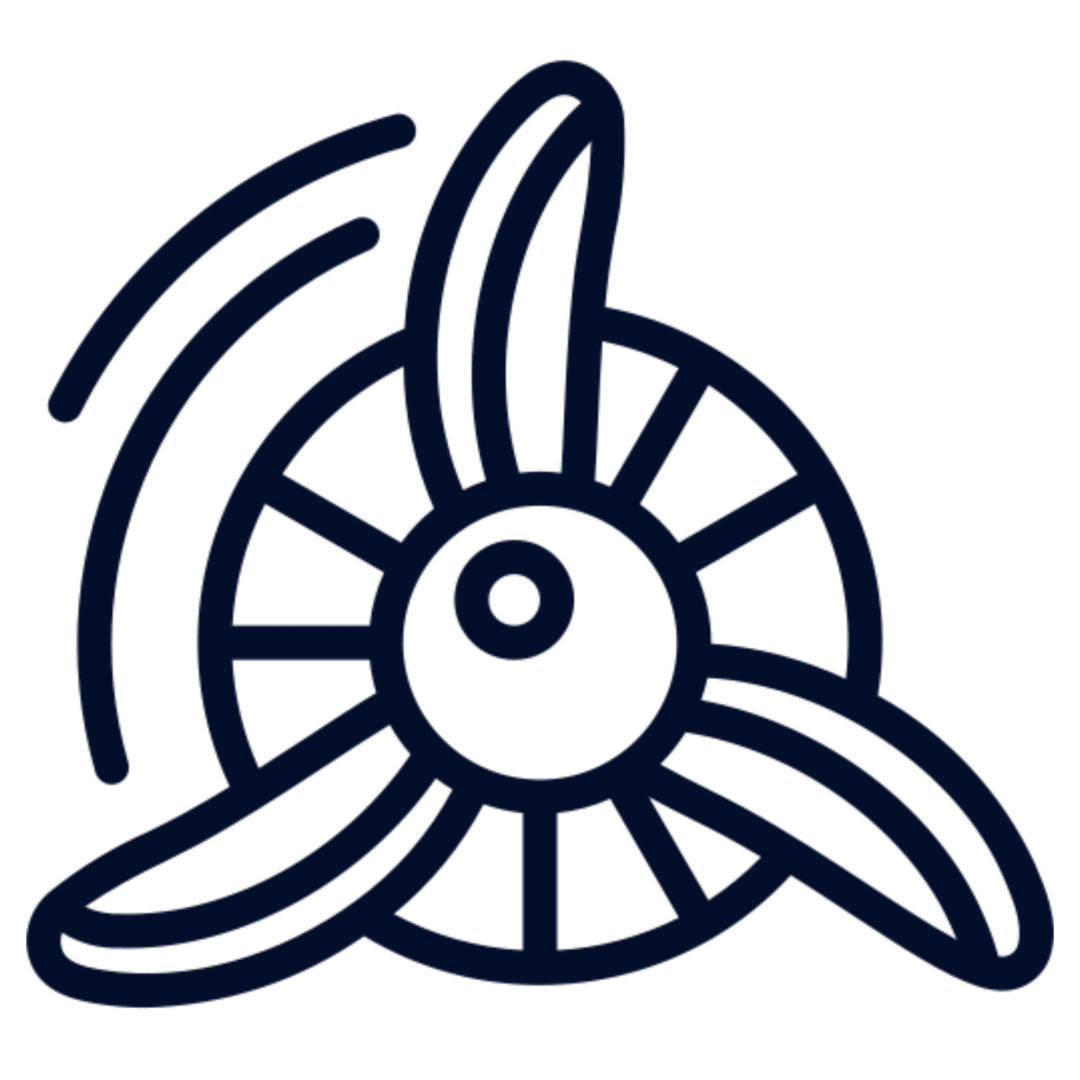 Propeller icon with motion lines