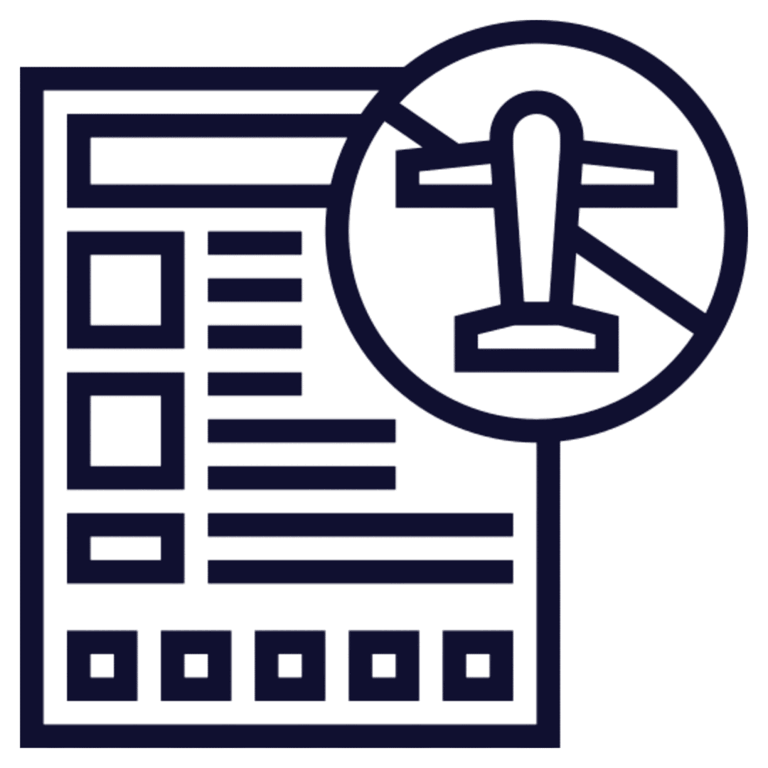 Graphic of a checklist with airplane icon
