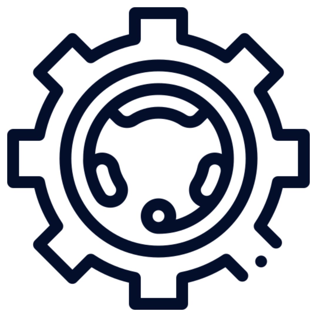 Gear symbol representing technical processes